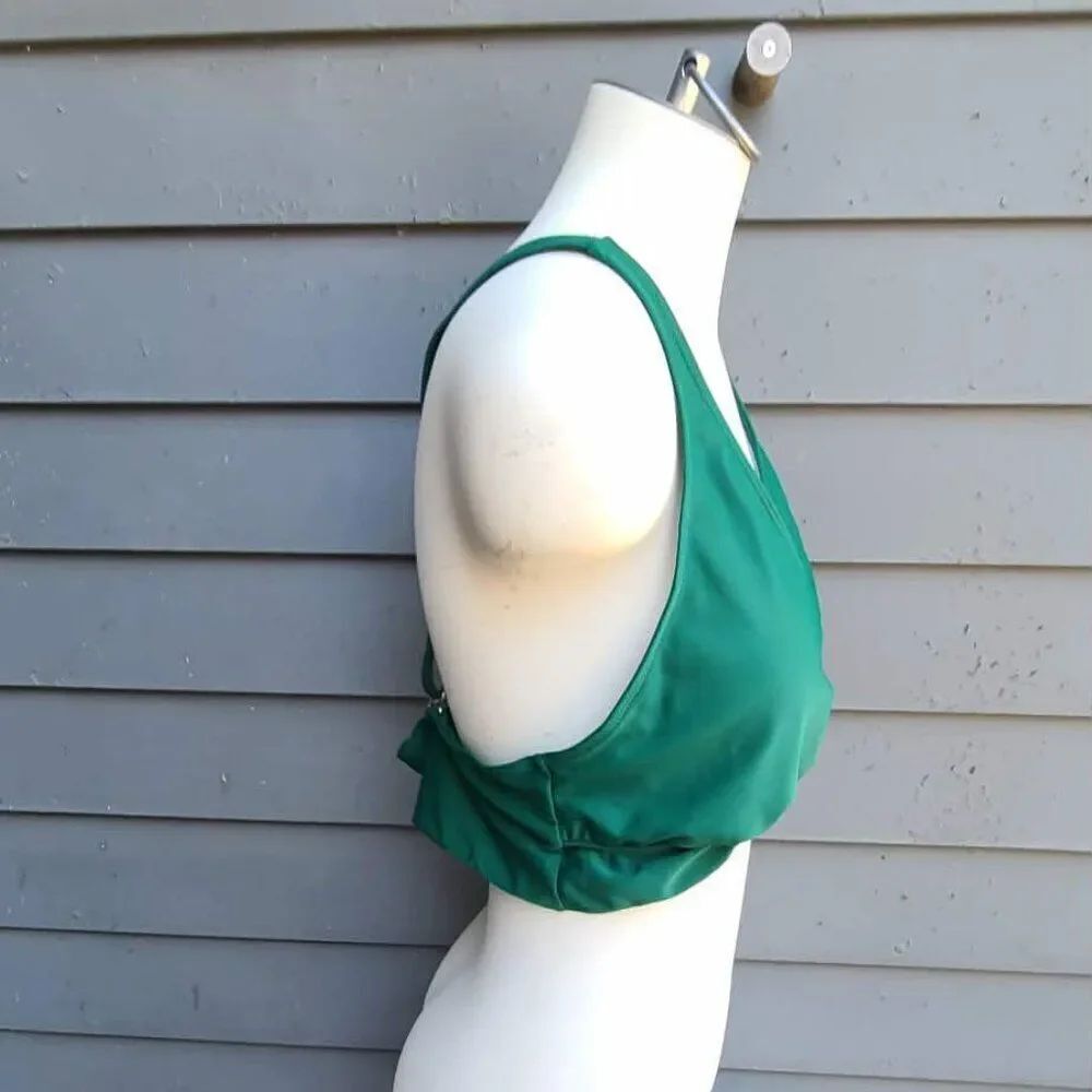 Forest Green Bikini Top size 16W Source Unknown